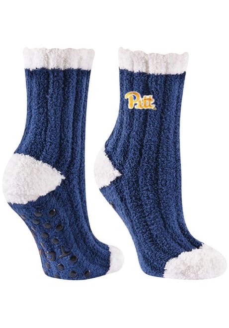 Warm Fuzzy Pitt Panthers Womens Quarter Socks - Blue