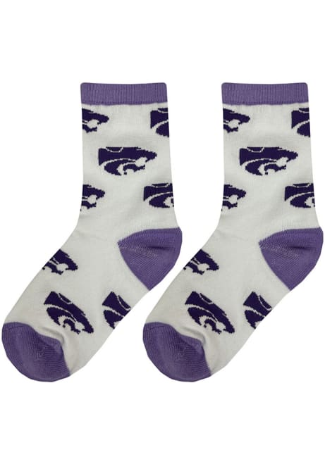 Allover K-State Wildcats Youth Quarter Socks - Purple