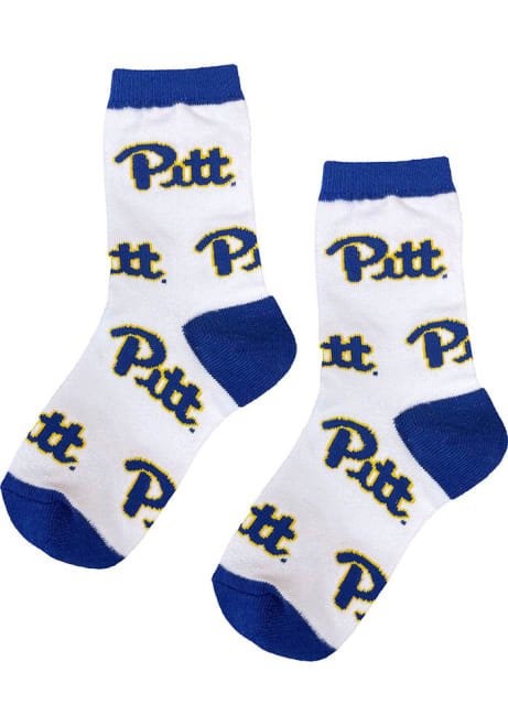 Allover Pitt Panthers Youth Quarter Socks - Blue