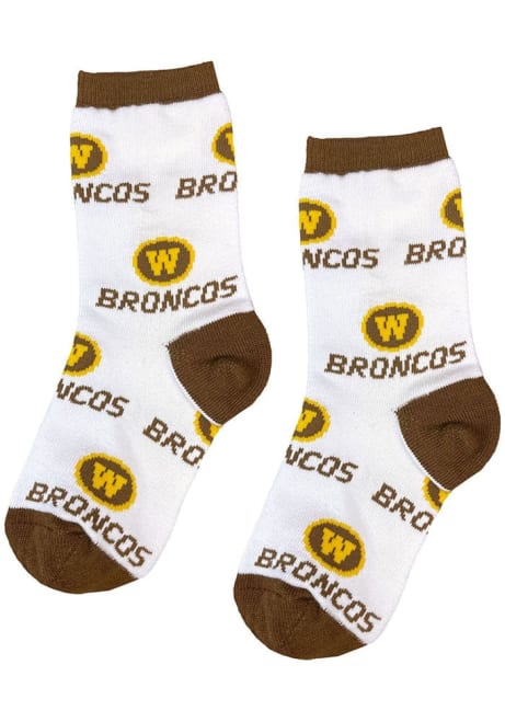 Allover Western Michigan Broncos Youth Quarter Socks - Brown