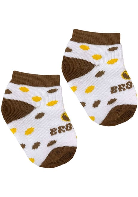 Polka Dot Western Michigan Broncos Baby Quarter Socks - Brown