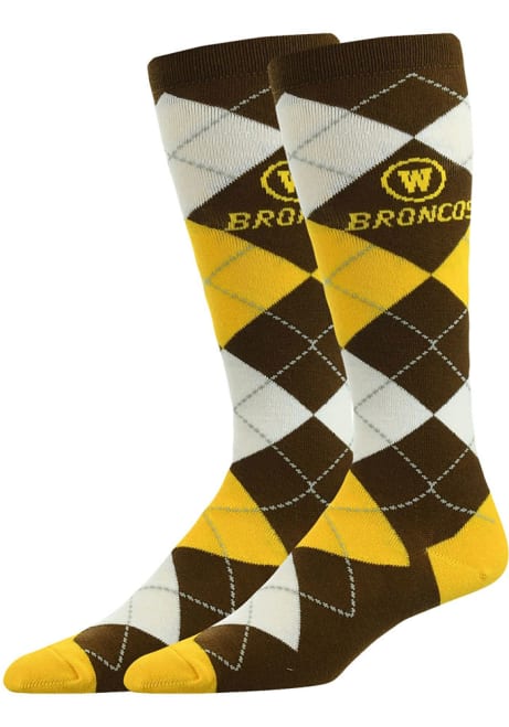 Argyle Western Michigan Broncos Mens Argyle Socks - Brown