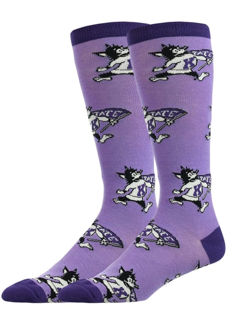 Allover K-State Wildcats Mens Dress Socks - Purple