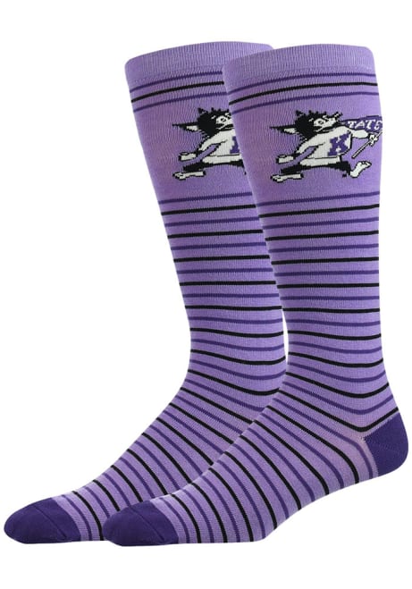 Stripe Willie K-State Wildcats Mens Dress Socks - Purple