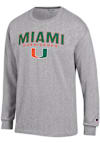 Main image for Champion Miami Hurricanes Grey Jersey Long Sleeve T Shirt