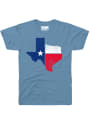 Rally Texas Light Blue Flag State Shape Short Sleeve T Shirt