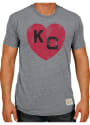 Kansas City Monarchs Original Retro Brand Monarch Heart Fashion T Shirt - Grey