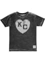 Kansas City Monarchs Original Retro Brand Heart Kansas City Fashion T Shirt - Black