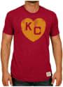 Kansas City Monarchs Original Retro Brand Heart Kansas City Fashion T Shirt - Red