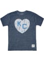 Kansas City Monarchs Original Retro Brand Monarch Heart Fashion T Shirt - Navy Blue