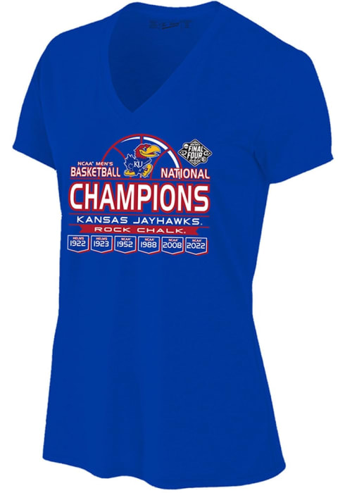 Kansas Jayhawks Womens 2022 National Champions Generic T-Shirt - Blue