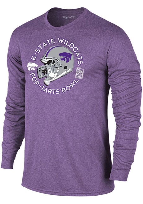 Mens Purple K-State Wildcats 2023 Poptart Bowl Bound Long Sleeve Fashion T Shirt