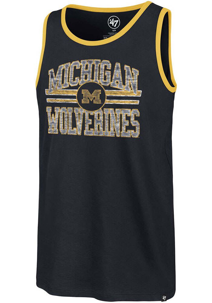 47 Mens Michigan Wolverines Short Sleeve Winger Franklin Tank Top