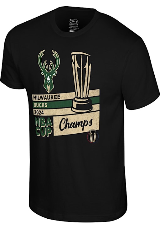 Milwaukee Bucks BLACK 2024 NBA Cup Champions Short Sleeve T Shirt