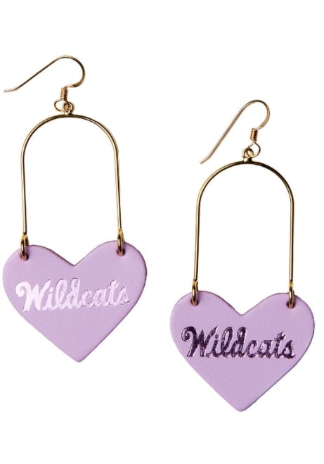 Heartthrob K-State Wildcats Womens Earrings - Lavender