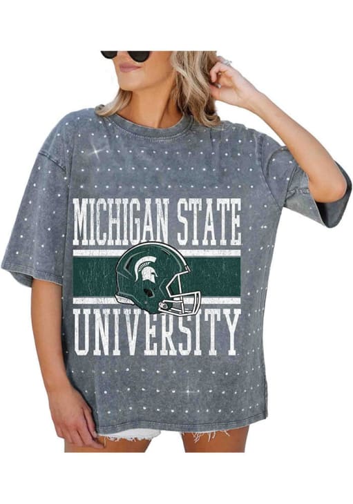 Gameday Couture Michigan State Spartans Womens Graphite On The Ball Short Sleeve T-Shirt
