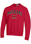 Main image for Mens Miami RedHawks Red Champion Arch Mascot Crew Sweatshirt