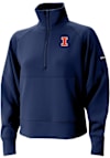 Main image for Womens Illinois Fighting Illini Navy Blue Columbia Heat Seal Wickham Hills Qtr Zip Pullover