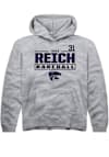 Main image for Jonah Reich Rally Youth Grey K-State Wildcats NIL Stacked Box Long Sleeve Player Hoodie