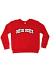 Main image for Youth Ohio State Buckeyes Red Little King Arched Wordmark Long Sleeve Crew Sweatshirt