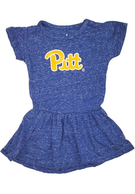 Baby Girls Blue Pitt Panthers Knobby Short Sleeve Dress