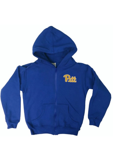 Toddler Blue Pitt Panthers Primary Logo Long Sleeve Full Zip Sweatshirt