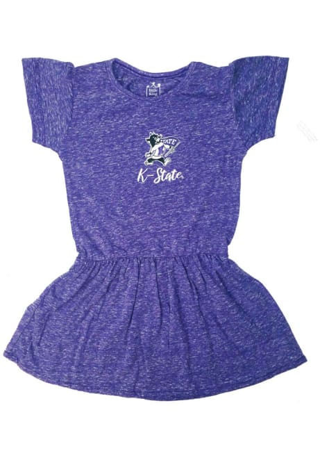 Toddler Girls Purple K-State Wildcats Primary Logo Short Sleeve Dresses