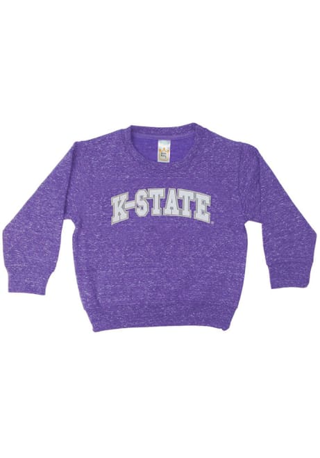 Youth Purple K-State Wildcats Knobby Long Sleeve Crew Sweatshirt