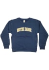 Main image for Notre Dame Fighting Irish Youth Navy Blue Arch Wordmark Long Sleeve Crew Sweatshirt