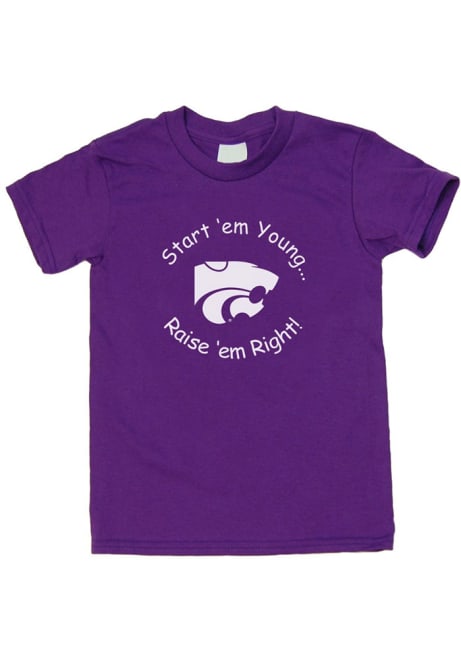 Toddler Purple K-State Wildcats Start Em Young Short Sleeve T-Shirt