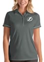 Tampa Bay Lightning Womens Antigua Salute Polo Shirt - Grey