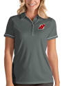 New Jersey Devils Womens Antigua Salute Polo Shirt - Grey