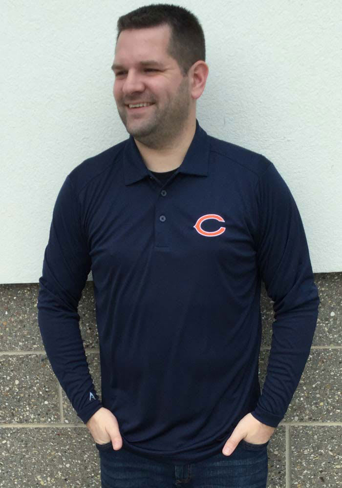 Chicago bears long hot sale sleeve polo shirt