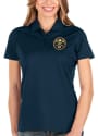 Denver Nuggets Womens Antigua Balance Polo Shirt - Navy Blue