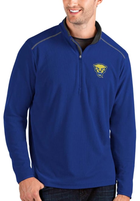 Mens Pitt Panthers Blue Antigua Glacier Qtr Zip Pullover