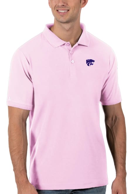Mens K-State Wildcats Pink Antigua Legacy Pique Short Sleeve Polo Shirt
