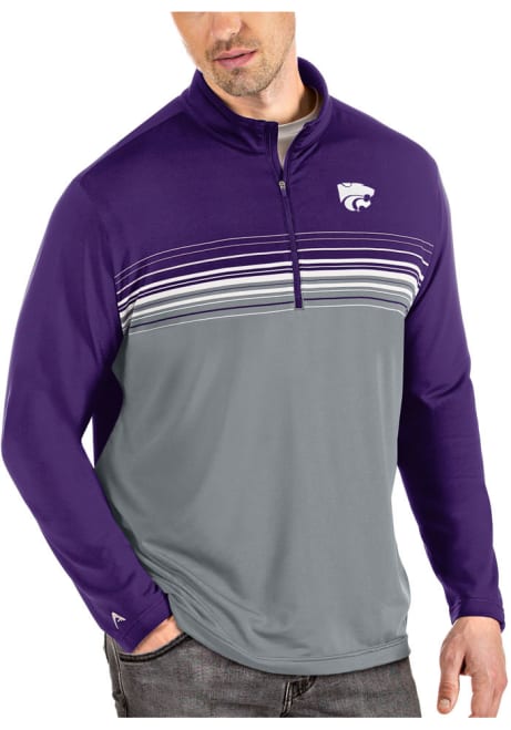 Mens K-State Wildcats Purple Antigua Pace 1/4 Zip Pullover