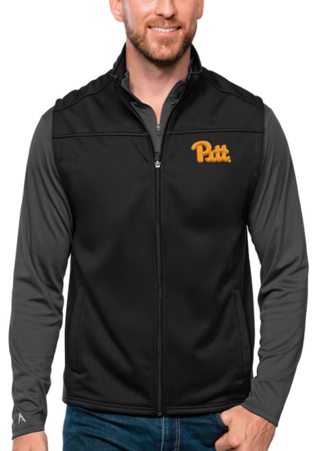 Mens Pitt Panthers Black Antigua Links Vest