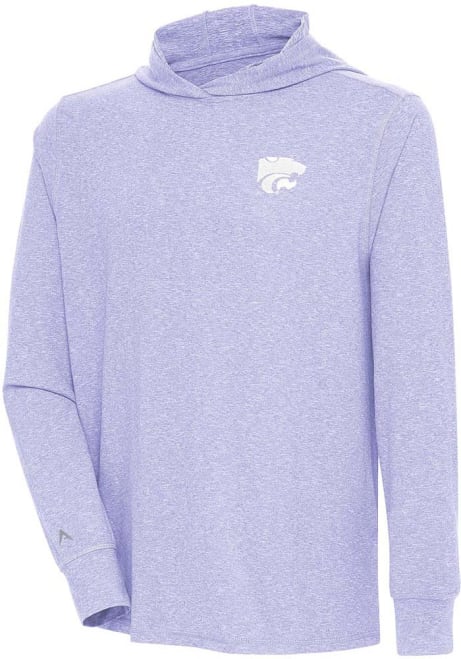 Mens K-State Wildcats Lavender Antigua Saga Long Sleeve Hoodie