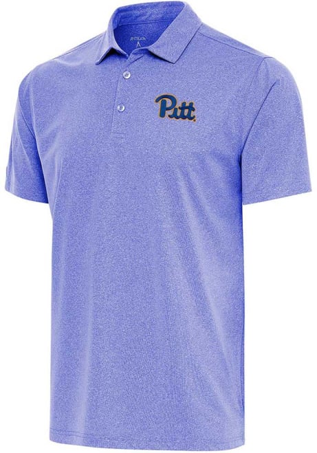 Mens Pitt Panthers Blue Antigua Score Short Sleeve Polo Shirt