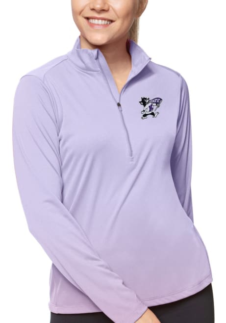 Womens K-State Wildcats Lavender Antigua Tribute 1/4 Zip Pullover