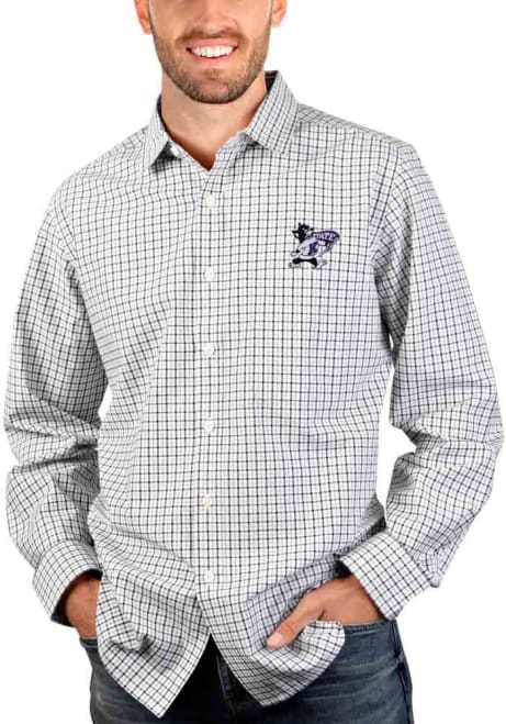 Mens K-State Wildcats Black Antigua Tailgate Long Sleeve Dress Shirt