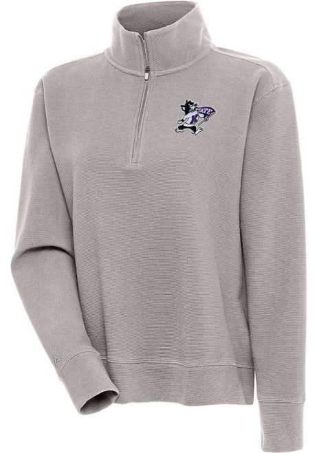 Womens K-State Wildcats Oatmeal Antigua Portal 1/4 Zip Pullover