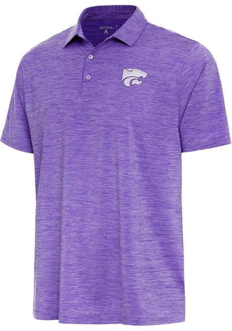 Mens K-State Wildcats Purple Antigua Layout Short Sleeve Polo Shirt