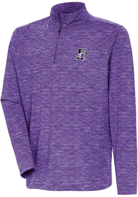 Mens K-State Wildcats Purple Antigua Determined Watercolor Qtr Zip Pullover