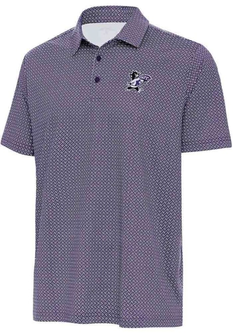 Mens K-State Wildcats Purple Antigua Tack Short Sleeve Polo Shirt