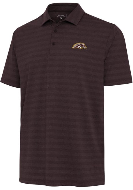 Mens Western Michigan Broncos Brown Antigua Urge Tonal Short Sleeve Polo Shirt