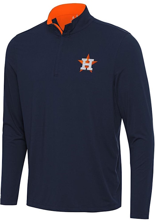 Antigua Houston Astros Mens NAVY/ORANGE Content Pullover 32316130