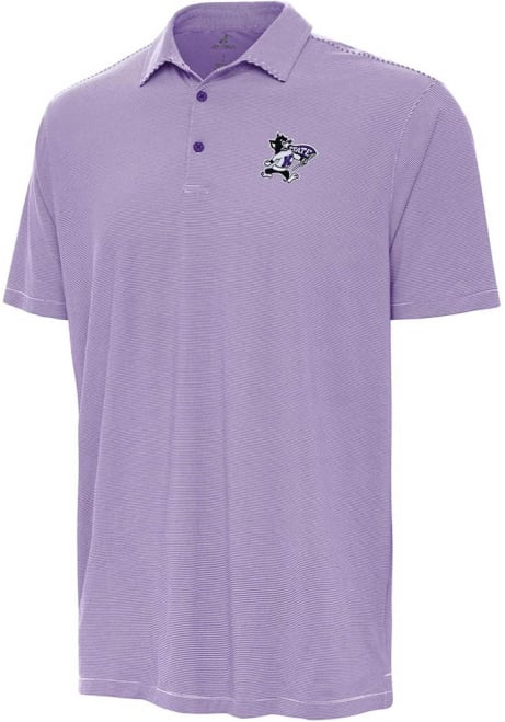 Mens K-State Wildcats Purple Antigua Twine Short Sleeve Polo Shirt