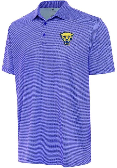 Mens Pitt Panthers Blue Antigua Rings Short Sleeve Polo Shirt